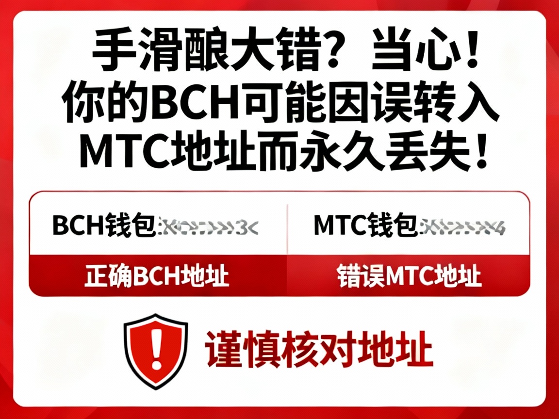 手滑酿大错？当心！你的BCH可能因误转入MTC地址而永久丢失！