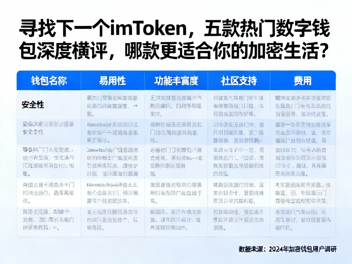 寻找下一个imToken，五款热门数字钱包深度横评，哪款更适合你的加密生活？