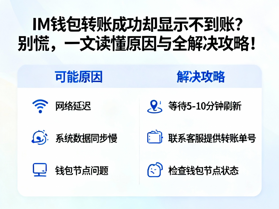 IM钱包转账成功却显示不到账？别慌，一文读懂原因与全解决攻略！
