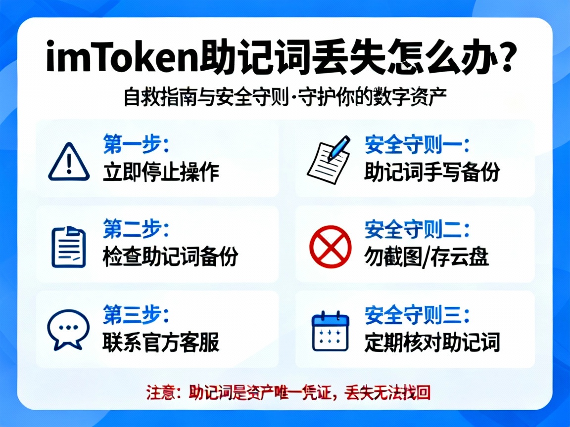 imToken助记词丢失怎么办？自救指南与安全守则，守护你的数字资产