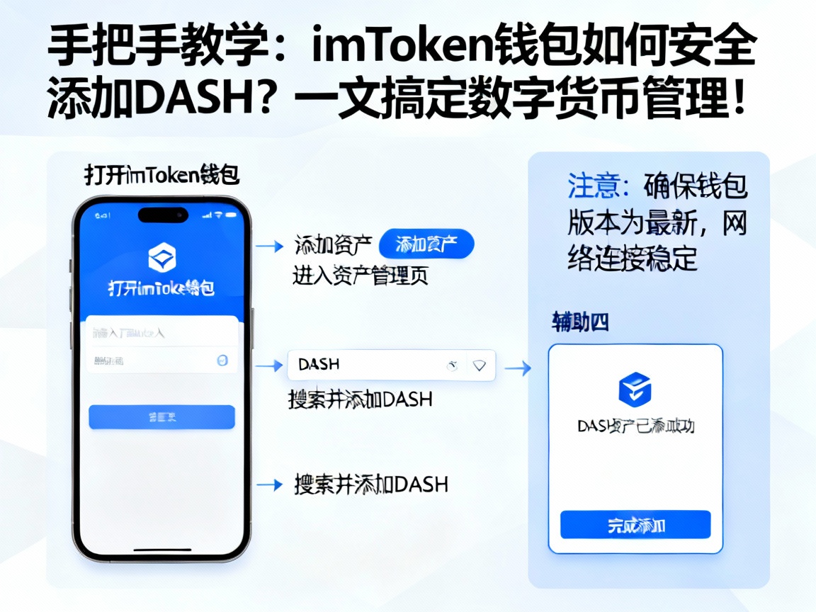 手把手教学，imToken钱包如何安全添加DASH？一文搞定数字货币管理！