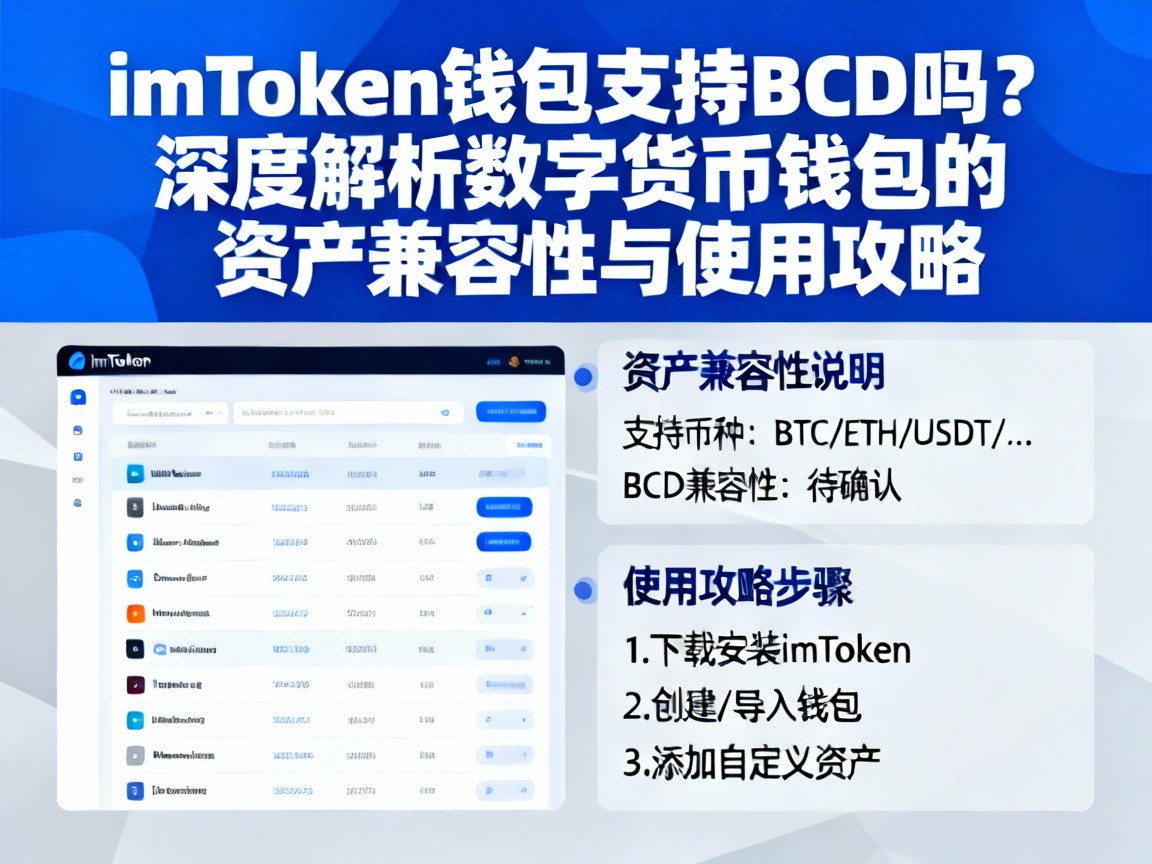 imToken钱包支持BCD吗？深度解析数字货币钱包的资产兼容性与使用攻略