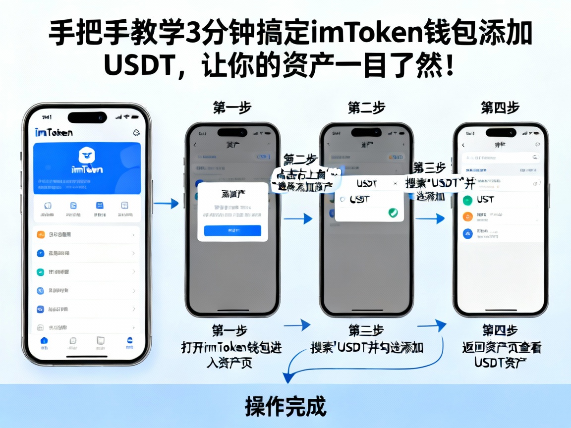 手把手教学 3分钟搞定imToken钱包添加USDT，让你的资产一目了然！