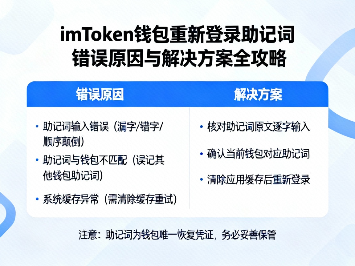imToken钱包重新登录助记词错误，原因与解决方案全攻略