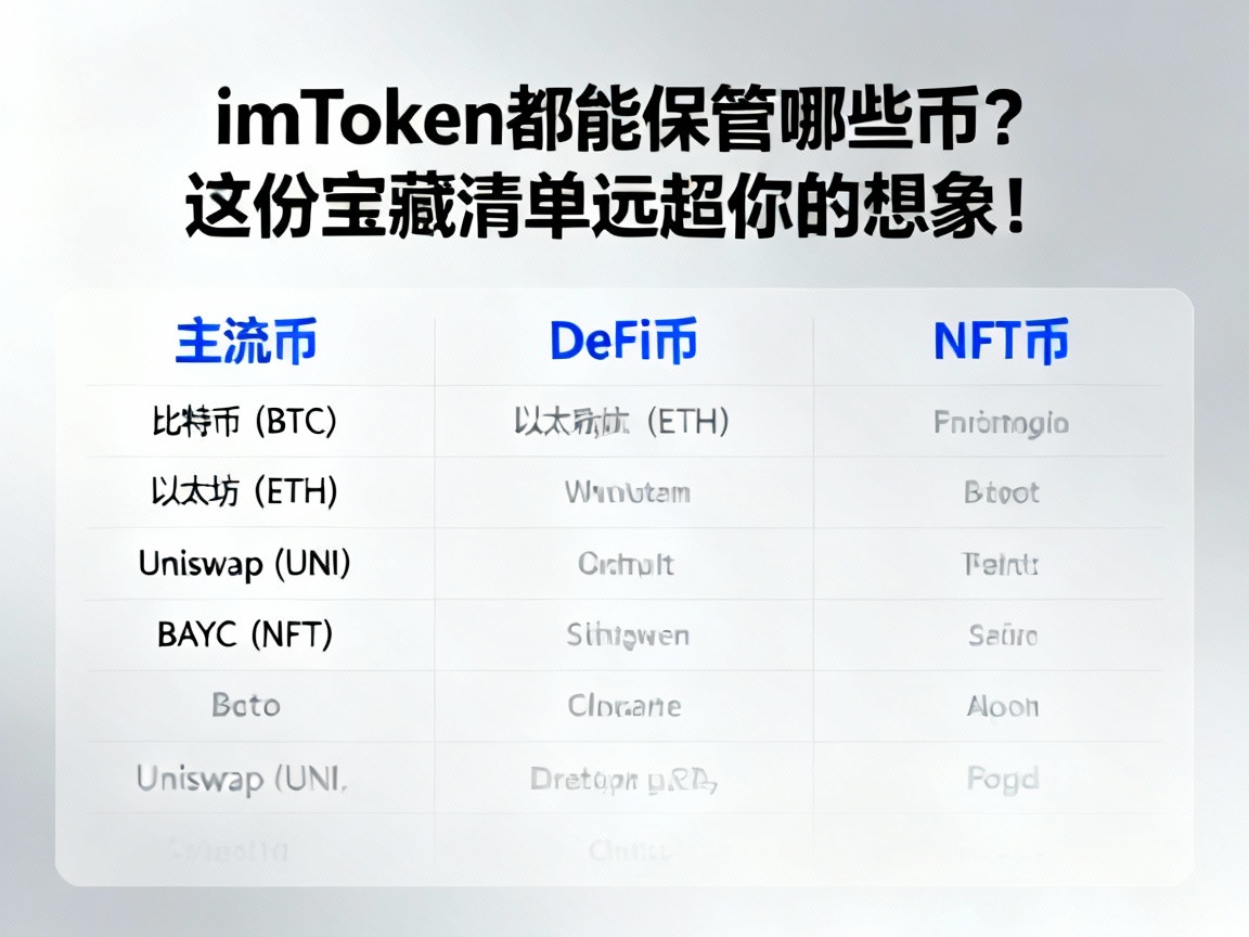 imToken都能保管哪些币？这份宝藏清单远超你的想象！