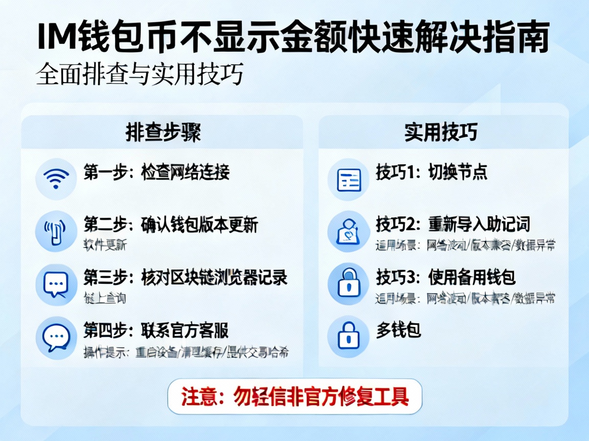 快速解决IM钱包币不显示金额，全面排查指南与实用技巧