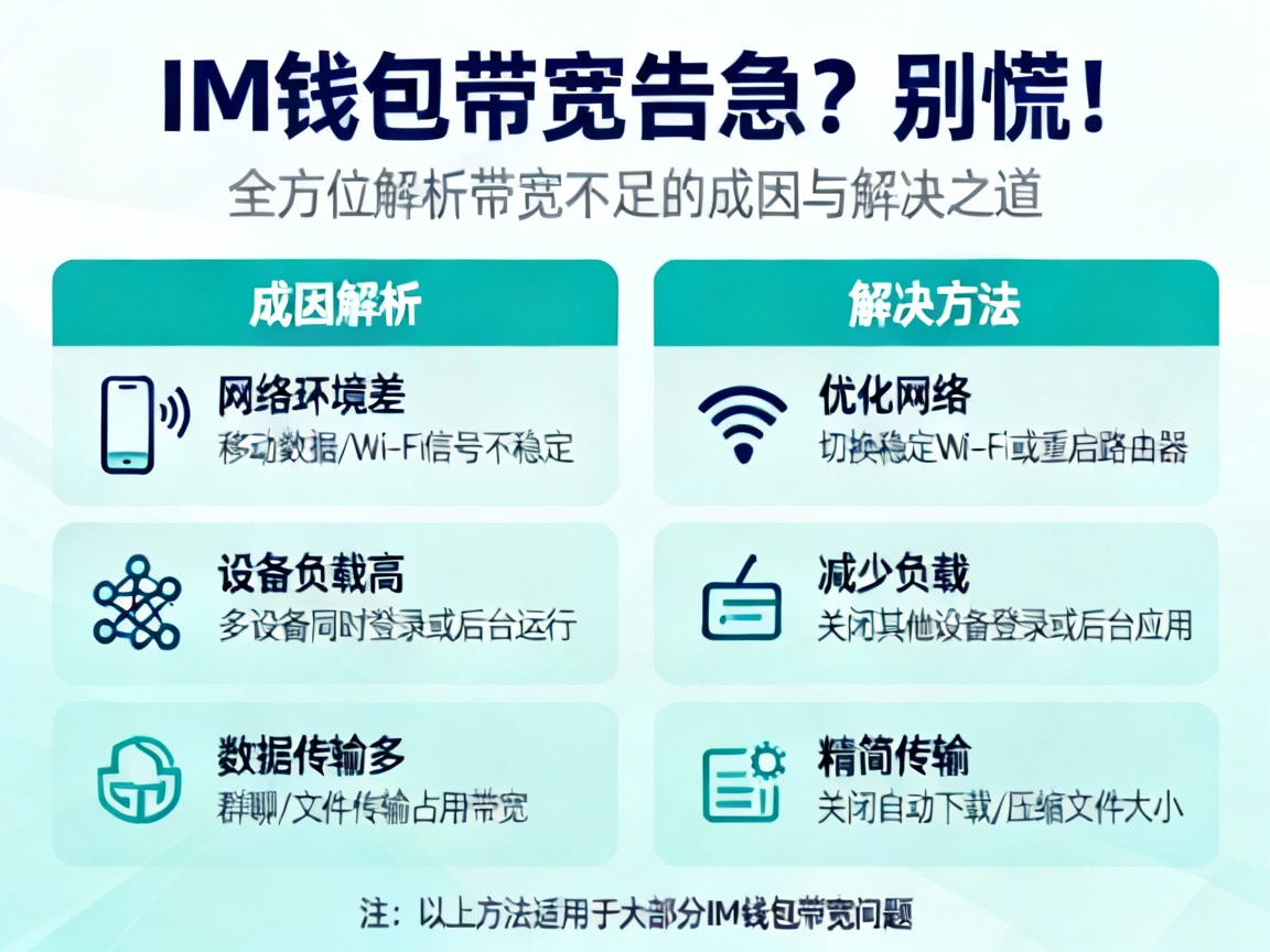 IM钱包带宽告急？别慌！全方位解析带宽不足的成因与解决之道