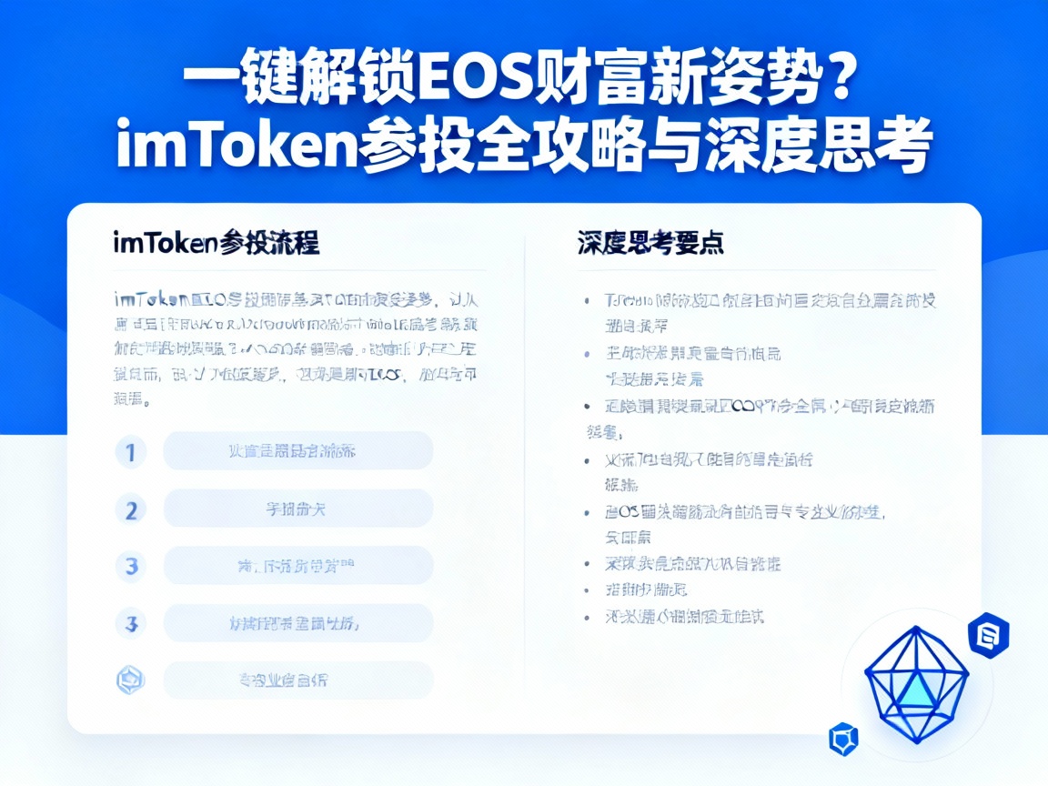 一键解锁EOS财富新姿势？imToken参投全攻略与深度思考